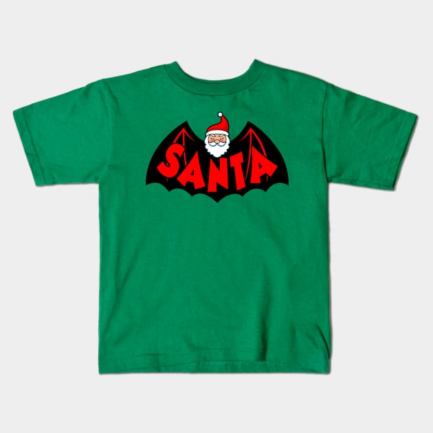 Funny Cute Santa Claus Superhero Vigilante Parody Kids T-Shirt by BoggsNicolas